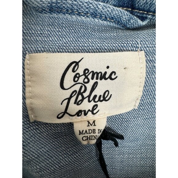 NWT Cosmic Blue Love Medium Denim Jacket Light Wash - Picture 11 of 14